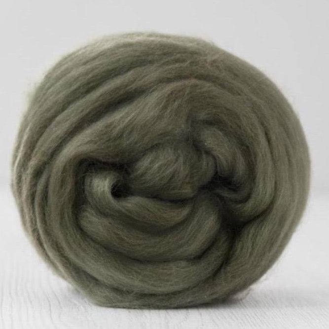 moss merino roving: solid colours by gram by dyeing house gallery at Wabi Sabi