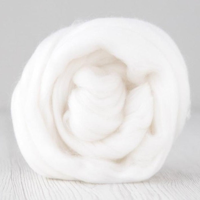 snow merino roving: solid colours by gram by dyeing house gallery at Wabi Sabi