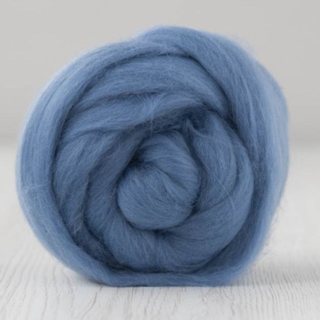 jeans merino roving: solid colours by gram by dyeing house gallery at Wabi Sabi