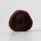 chocolate corriedale roving by gram by ashford / dyeing house gallery at Wabi Sabi