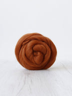 cinnamon corriedale roving by gram by ashford / dyeing house gallery at Wabi Sabi