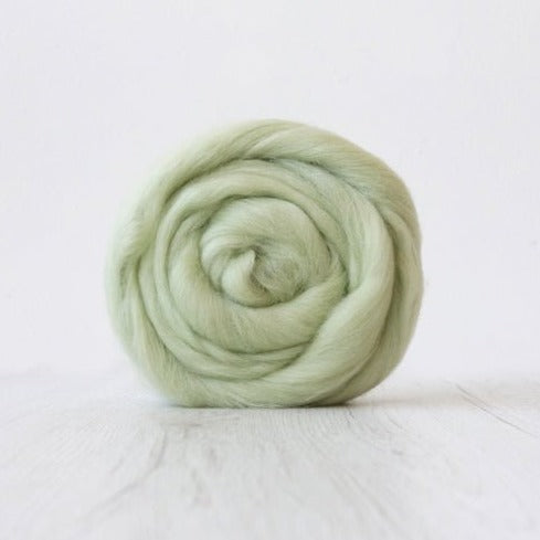 lily of the valley corriedale roving by gram by ashford / dyeing house gallery at Wabi Sabi