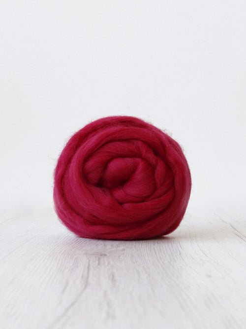 'raspberry ' corriedale roving by gram by Ashford / DHG | Wabi Sabi