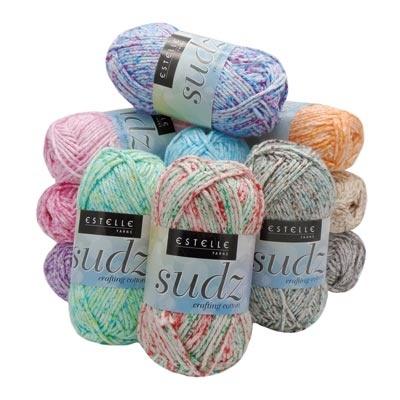 01 Bubblegum sudz dishcloth & craft yarn by estelle yarns at Wabi Sabi