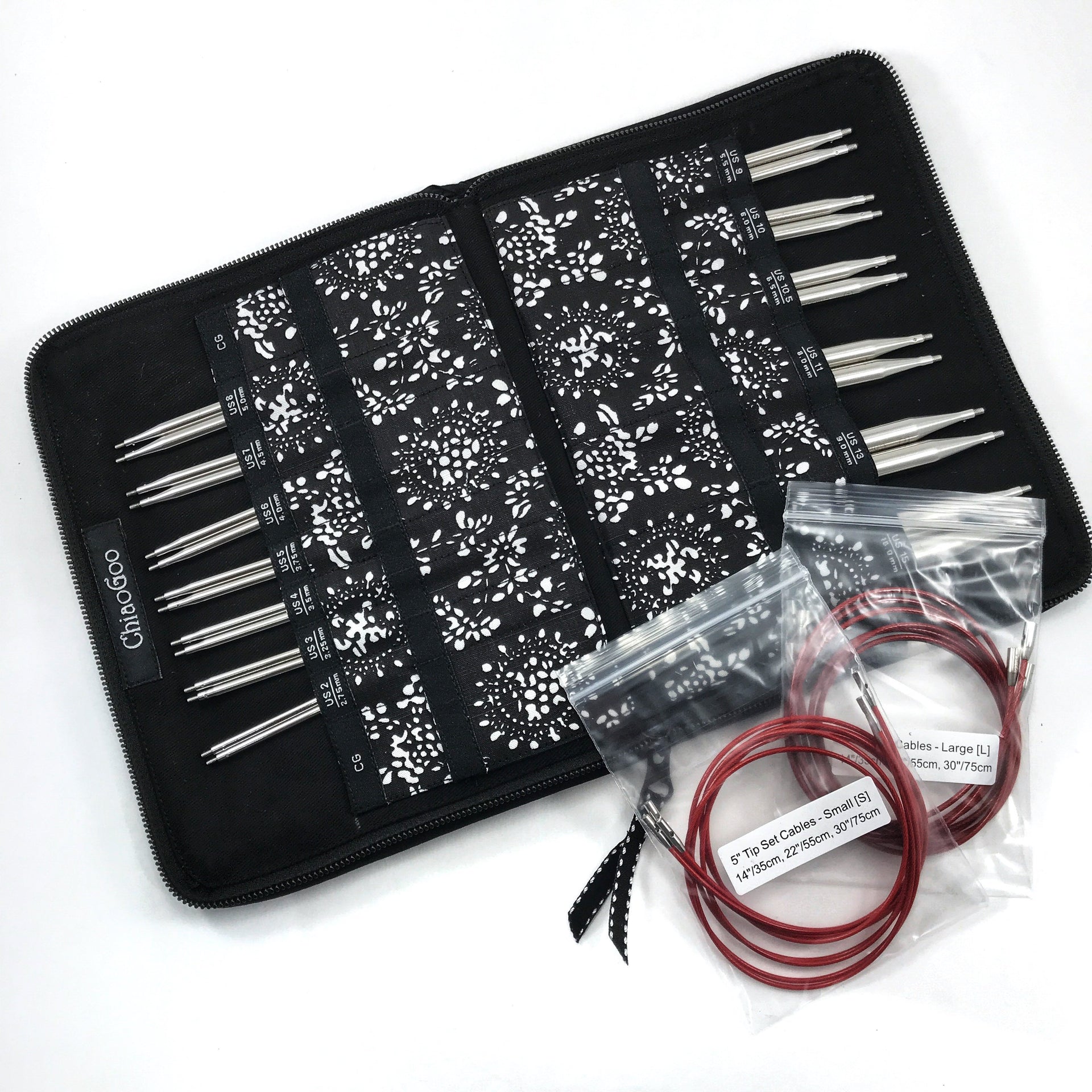 HiyaHiya Interchangeable 5 inch 13cm Sharp Steel Knitting Needle Set Large Tip S
