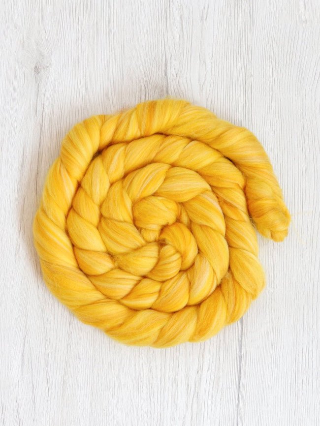 Merino Silk Roving By Gram - corn at Wabi Sabi