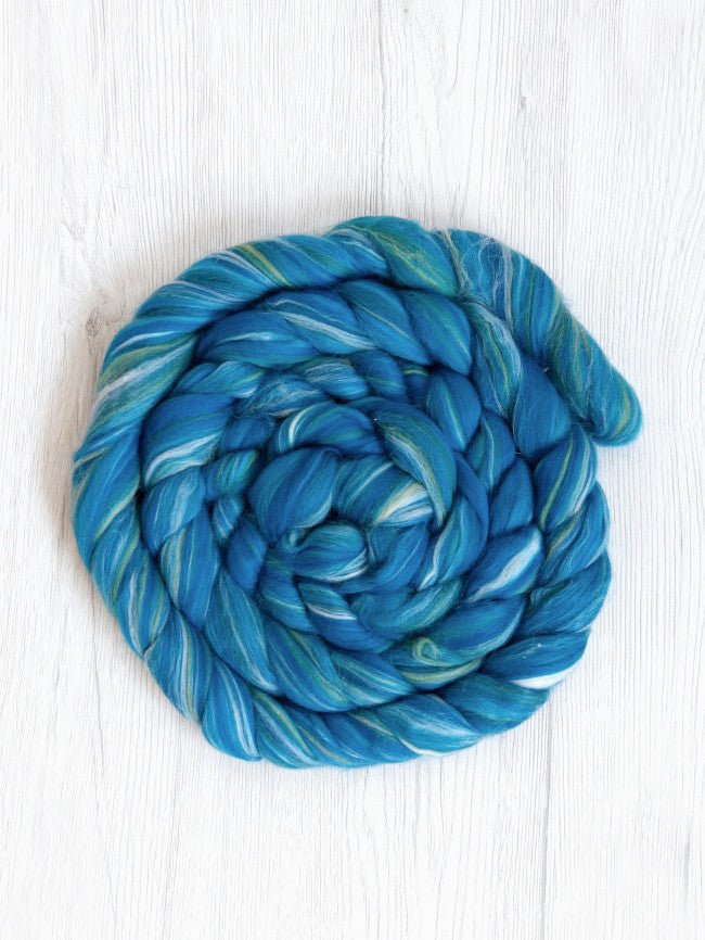 holiday merino silk roving by gram by dyeing house gallery at Wabi Sabi