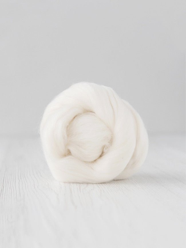 Merino Silk Roving By Gram - milk at Wabi Sabi