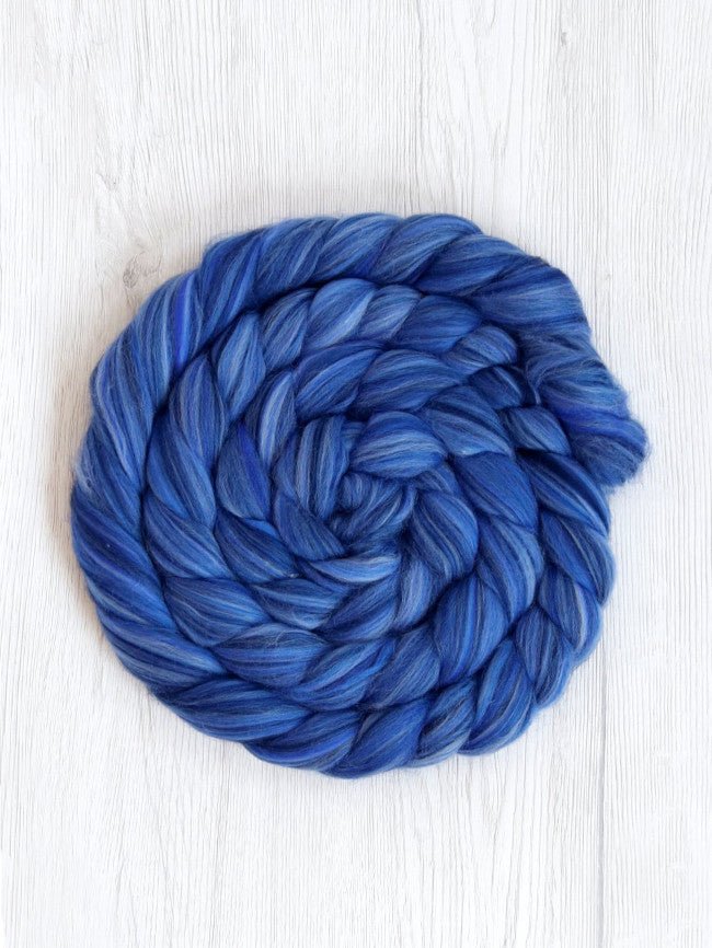ocean merino silk roving by gram by dyeing house gallery at Wabi Sabi