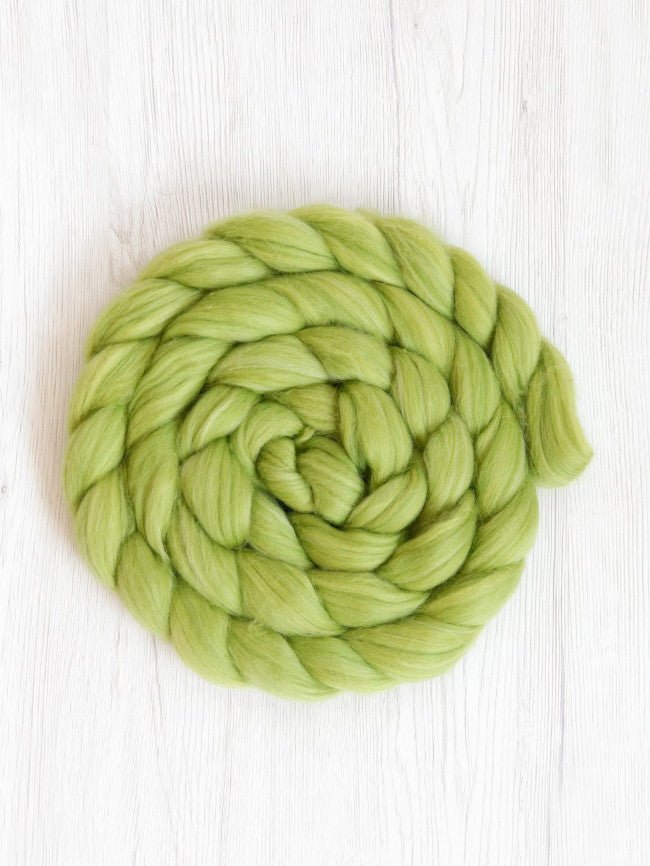 Merino Silk Roving By Gram - parrot at Wabi Sabi