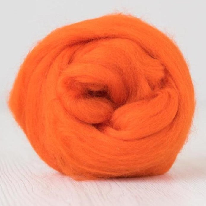 orange merino roving: solid colours by gram by dyeing house gallery at Wabi Sabi