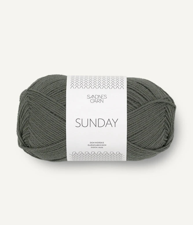 9071 Olive Green sunday by sandnes garn at Wabi Sabi