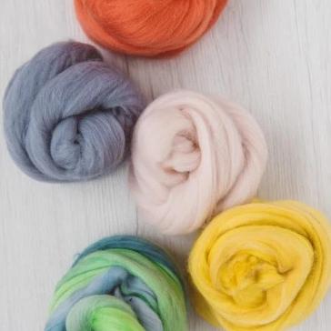 antilles merino roving: solid colours by gram by dyeing house gallery at Wabi Sabi