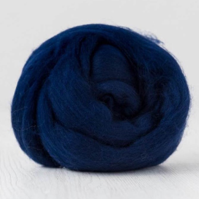 deep indigo merino roving: solid colours by gram by dyeing house gallery at Wabi Sabi