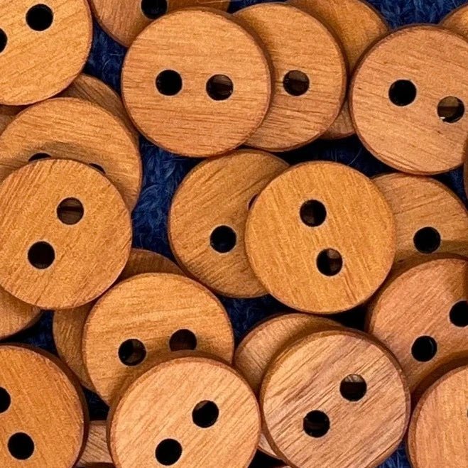 wooden buttons - 1" - tigerwood (4) at Wabi Sabi