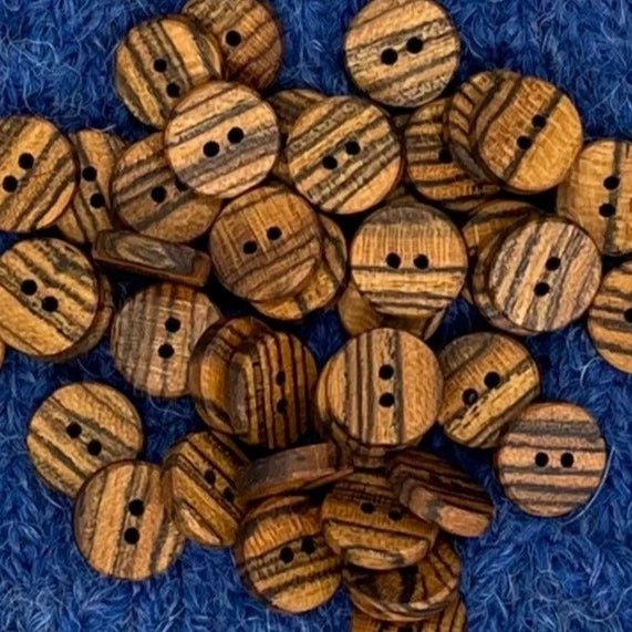 wooden buttons - 1/2" - bocote (4) at Wabi Sabi