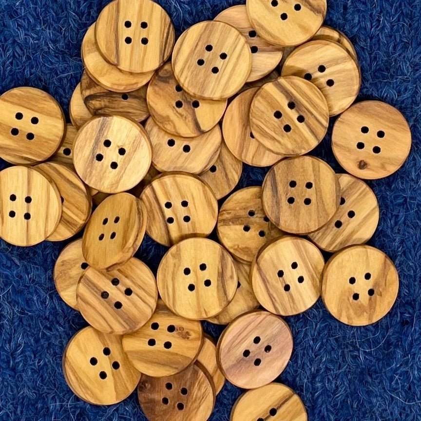 wooden buttons - 3/4" - olivewood (4) at Wabi Sabi
